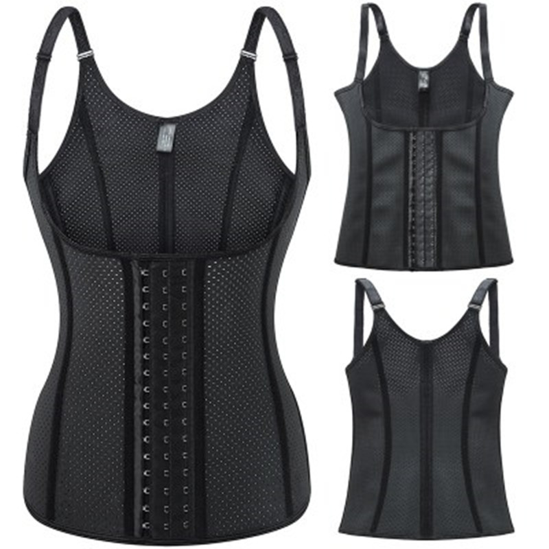 Boning Corset Steel - 12鋼骨シェイプウェア通気性ラテックスコルセットベストウエストトレーナーボディシェイパースリミング下着女性fajas fajas reductoras