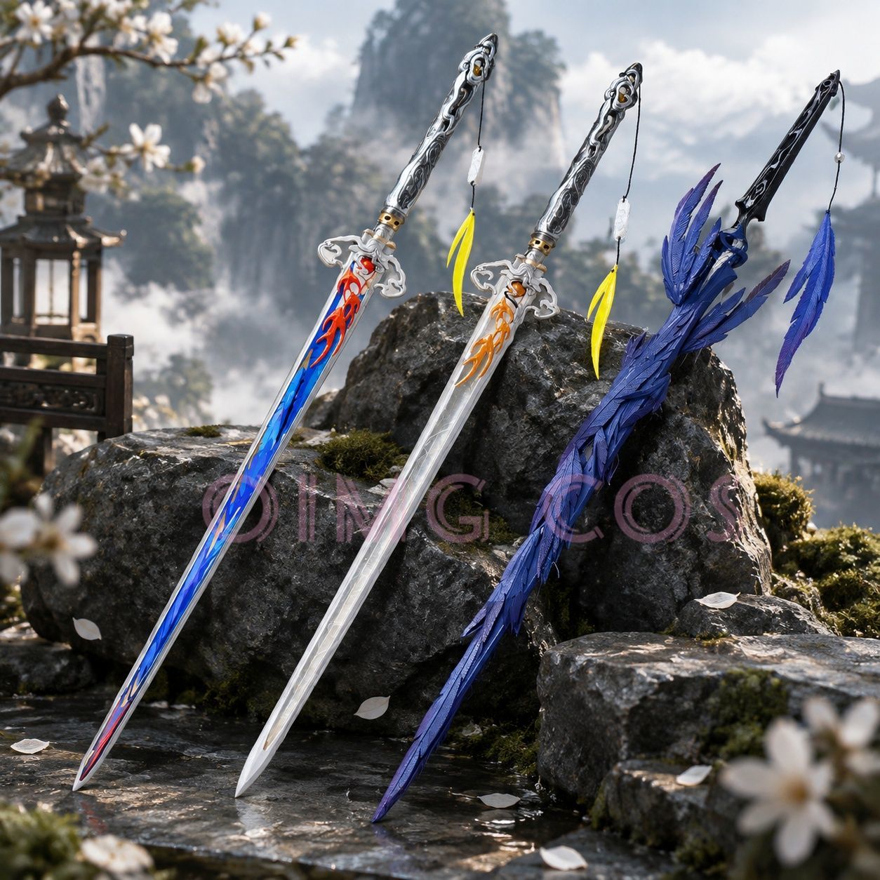 Cosplay Prop Knife - 「Wuthering Waves」のヤンヤン・シュアンリンのコスプレ用小道具、模型刀と剣。