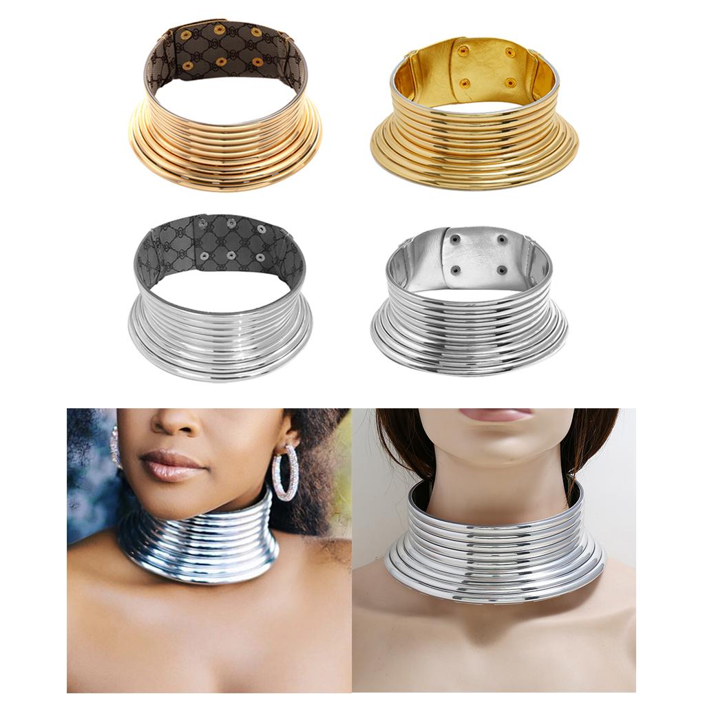 金属製の幅広チョーカーネックレス。ゴシックパンク風の太めの襟 - Magnetic Clasp Cosplay のレビューと価格